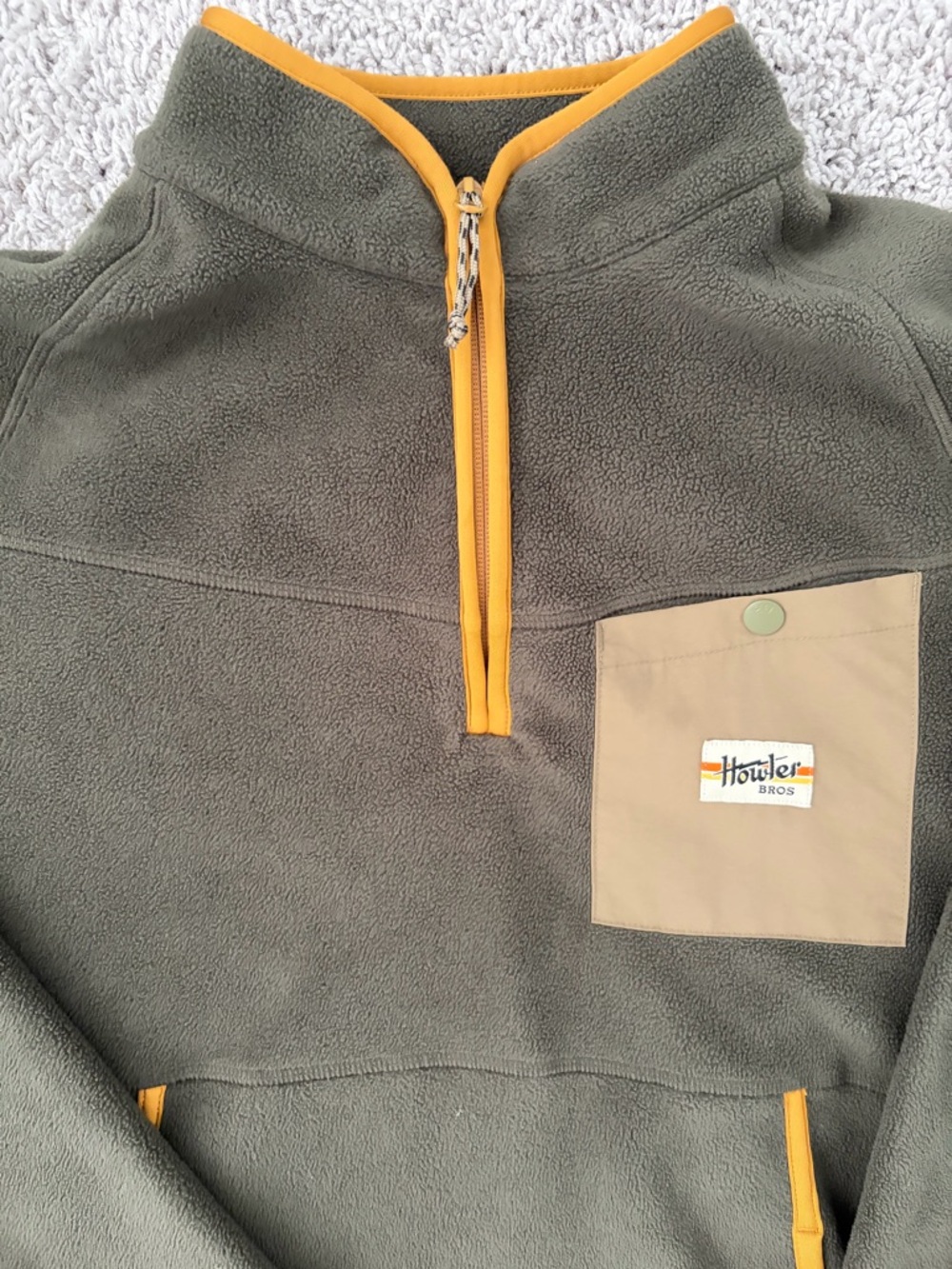 Howler Brothers Men’s Free Range Fleece - Small - Olive/Gold
